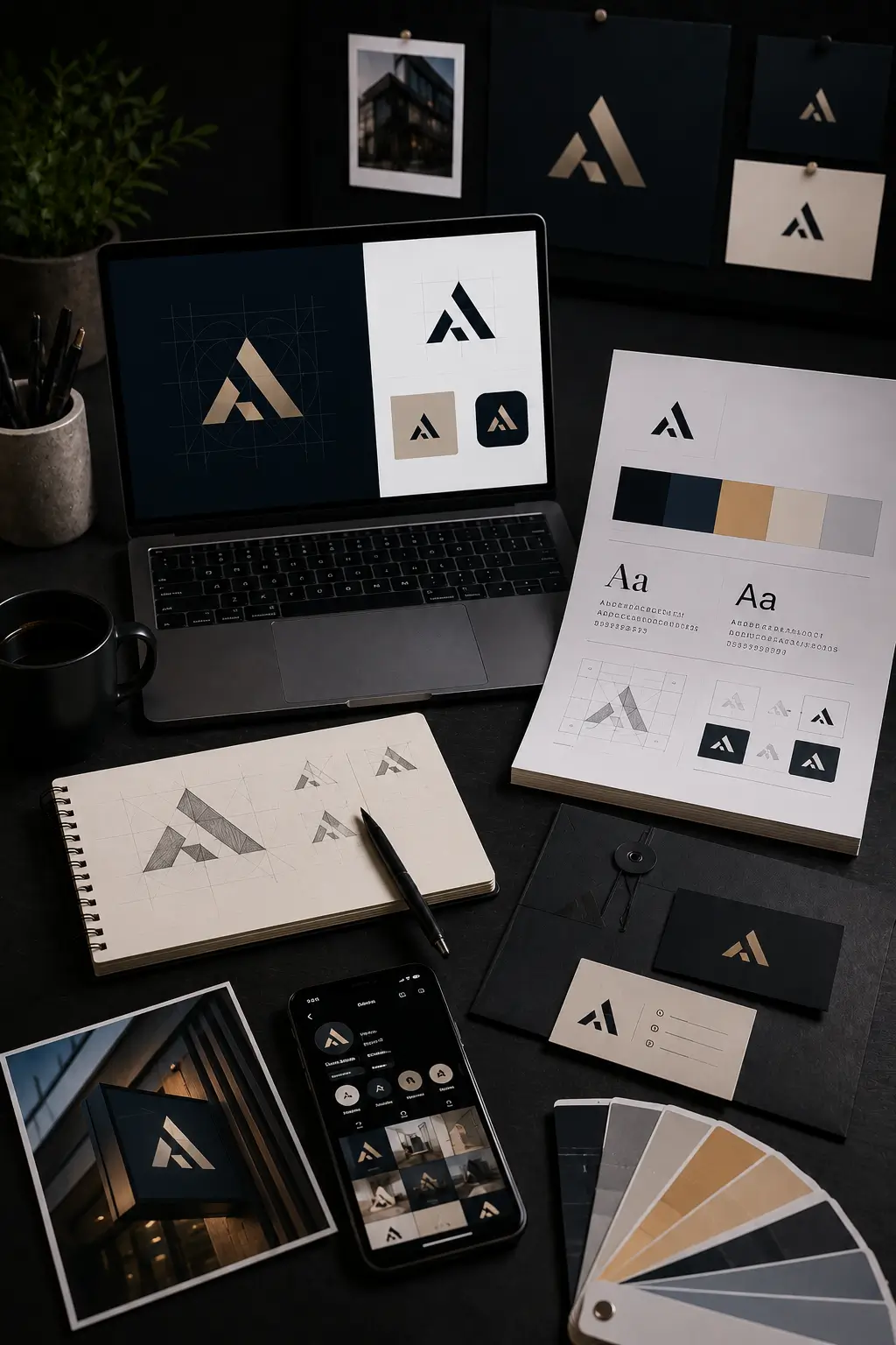 Before: no brand identity, generic look